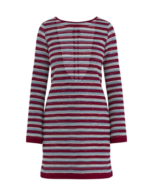 HYPEDROP - Vestito in maglia rosso bordeaux, 4 di 5