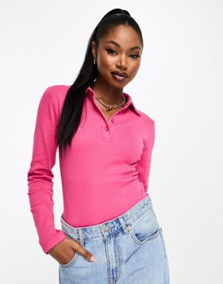 I Saw It First collar detail body in pink - ASOS Price Checker