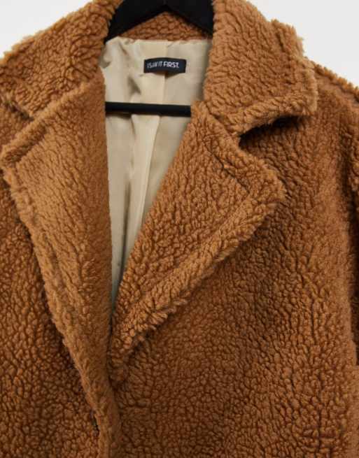 I Saw it First – Brun kappa i lång modell av teddy, 3 av 4