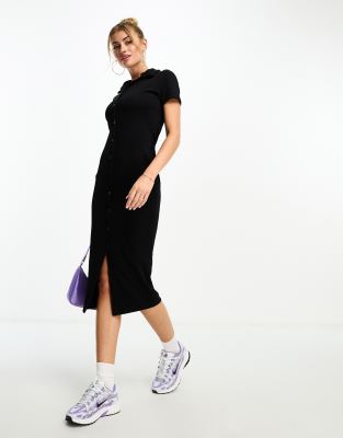 I Saw It First I Saw It First button through midi dress in black