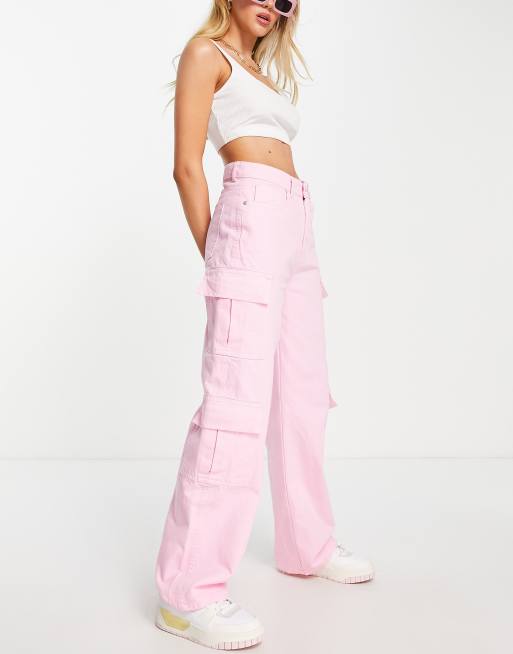 I Saw It First cargo jeans in washed pink | ASOS