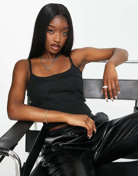 I Saw It First - Crop top met korset en detail aan de buste in zwart - view 1