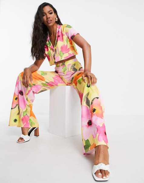 I Saw It First cropped blazer co ord in multi floral print