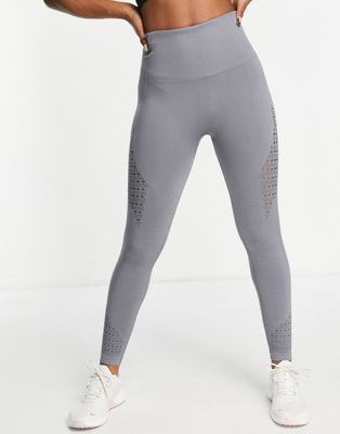 I Saw It First seamless cut out high waisted active leggings in dark grey