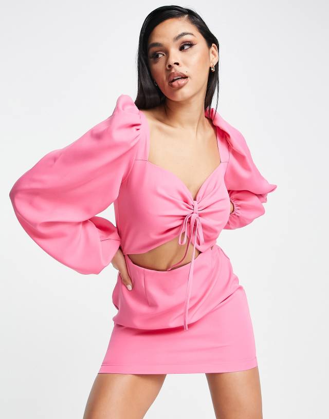 I Saw It First - cut out mini dress in pink