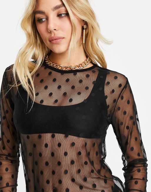 Dobby mesh 2025 sheer shirt dress