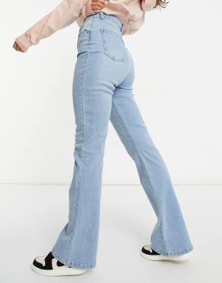 blue denim flare jeans