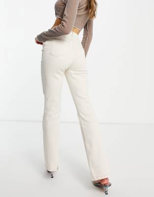 flare jeans beige