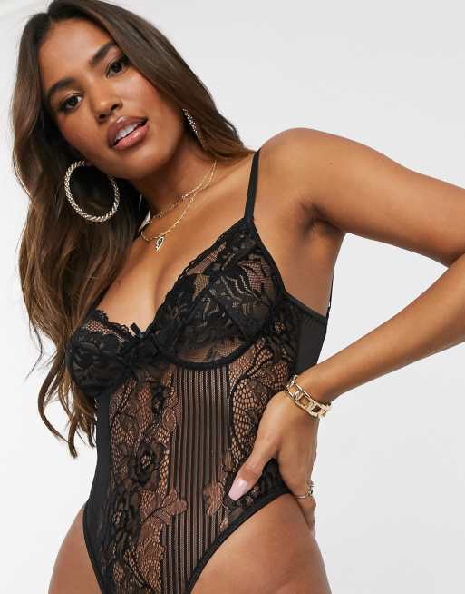 I Saw It First Premium Lace Plunge Bodysuit