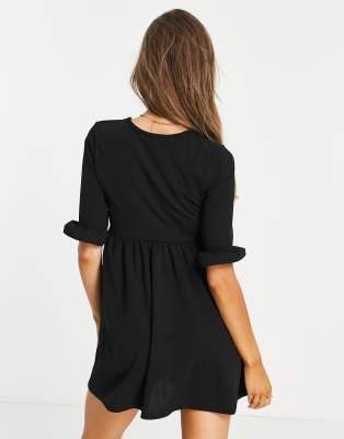 Frill sleeve hot sale smock dress