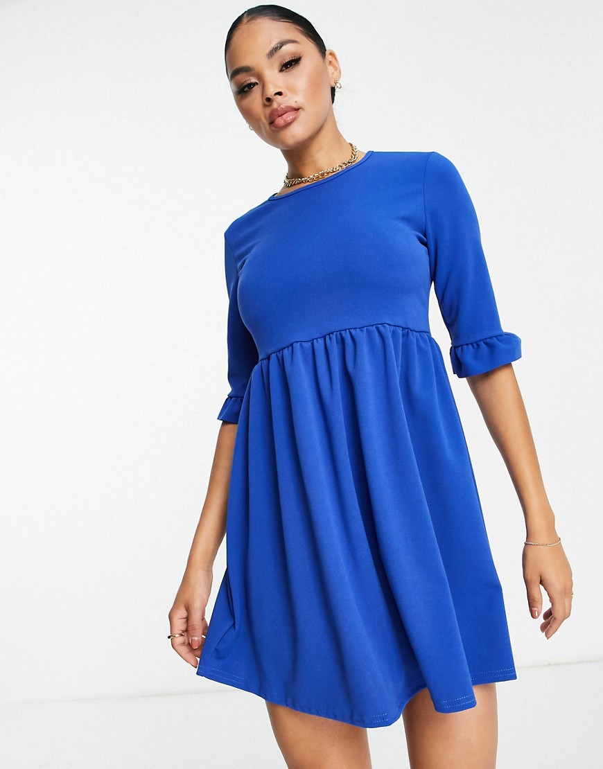 I Saw It First frill sleeve smock dress in cobalt-Blue