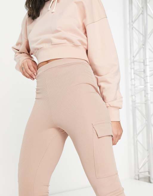 I Saw It First – Gerippte Cargo-Jogginghose in Camel, 3 von 4
