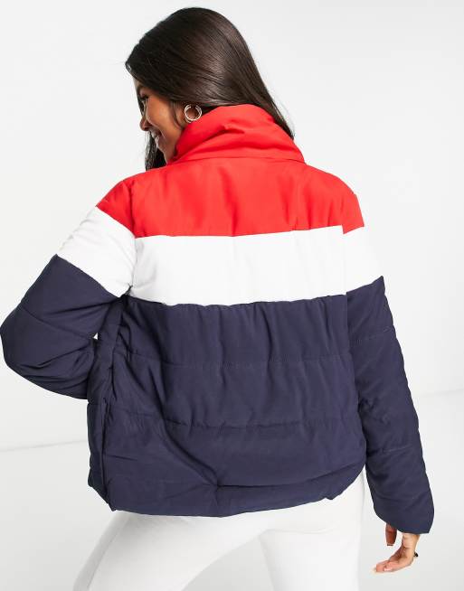 I Saw it First - Gewatteerd jack met kleurvlakken in marineblauw en rood , 2 van 4