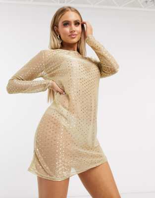 glitter mesh t shirt dress