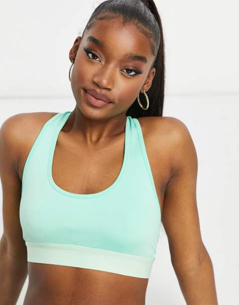 I Saw It First gym strappy back detail sports bra in mint - view 1