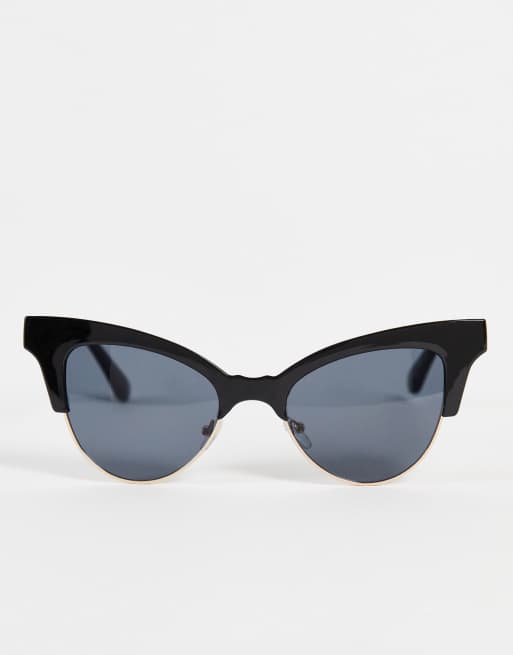 Half frame cat store eye sunglasses