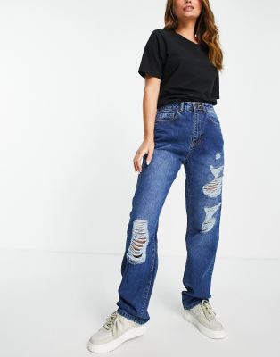 distressed baggy boyfriend jeans