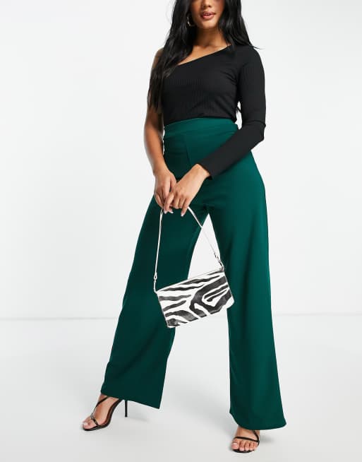I Saw It First high waist pant in emerald green - part of a set