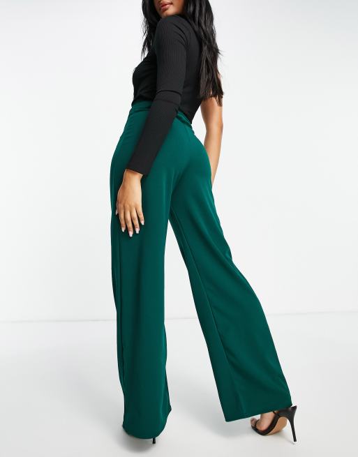 I Saw It First high waist pant in emerald green - part of a set, 3 of 4