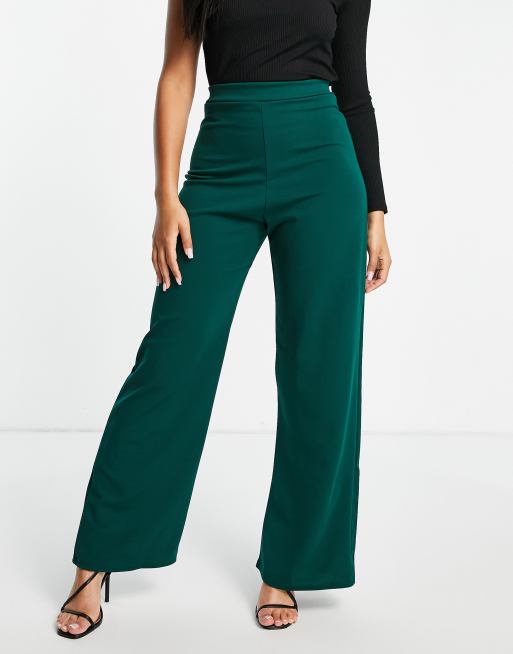 I Saw It First high waist pants co-ord in emerald green, 4 of 4