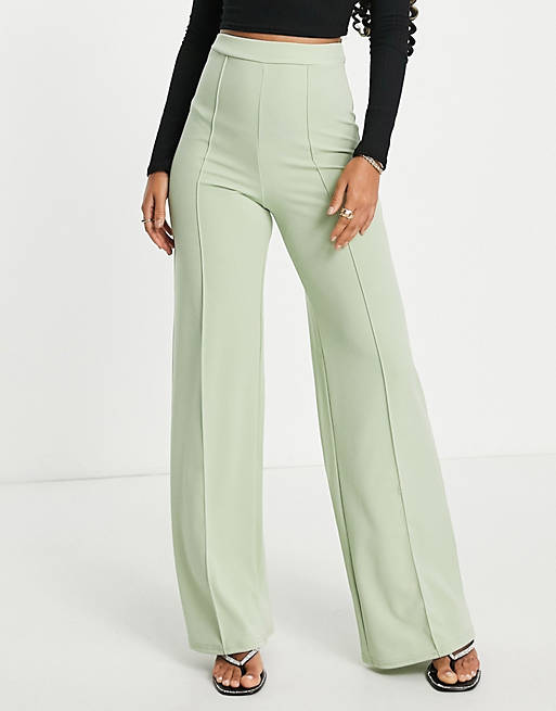 I Saw It First high waisted trouser co ord in sage