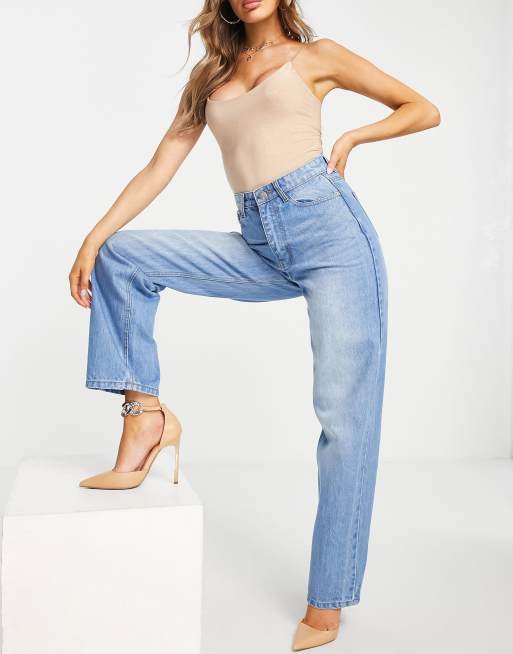 I Saw It First – Jeans in verwaschenem Mittelblau mit lockerer Passform