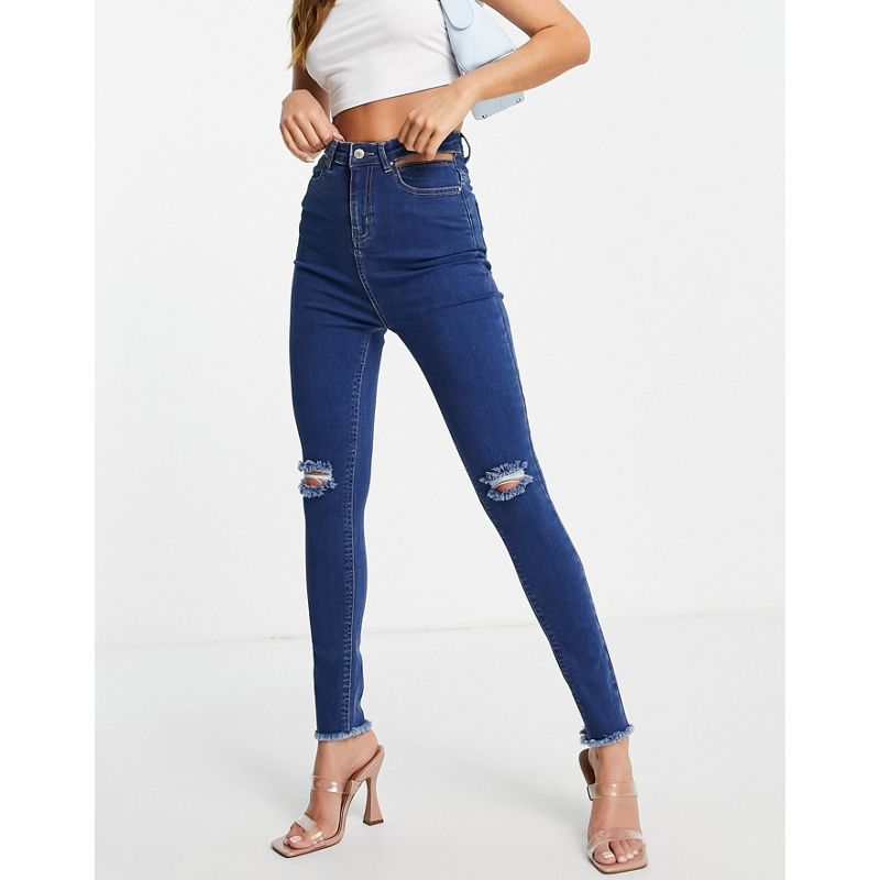 I Saw It First - Jeans skinny lavaggio blu medio con cut-out