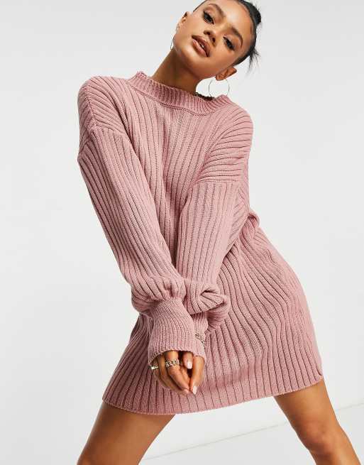 I Saw It First knit sweater dress in pink