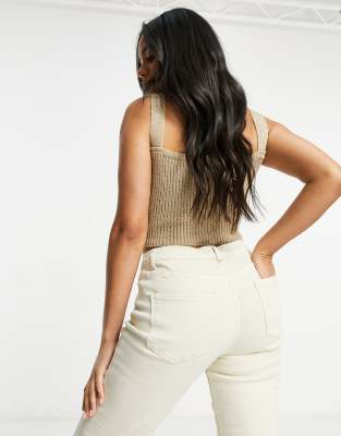 levi crop top beige