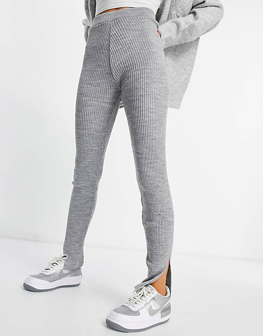 I Saw It First knitted leggings in gray