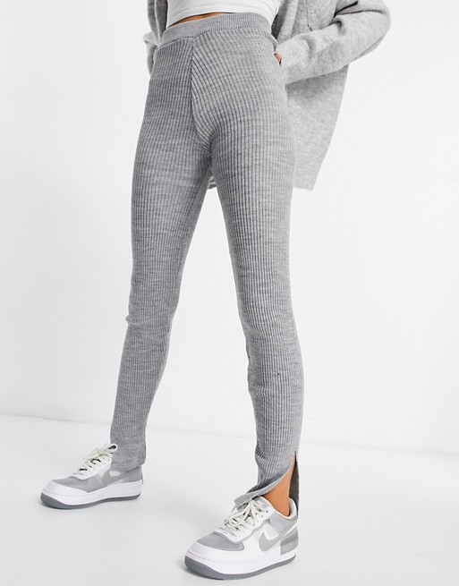 I Saw It First knitted leggings in grey