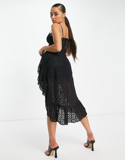 Lace cami midi shops dress