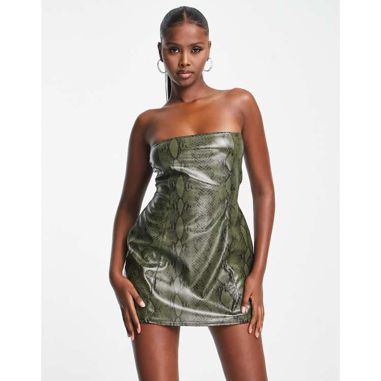 Strapless snake print dress sale