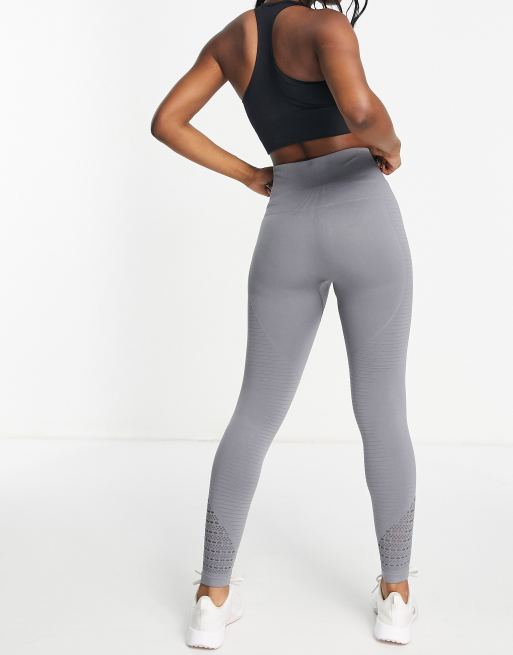 I Saw It First - Legging de sport taille haute sans coutures à découpes - Gris foncé, 3 de 4