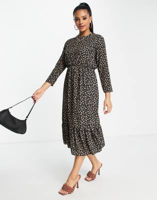 leopard print frill hem dress