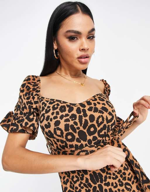 I Saw It First leopard print tea mini dress