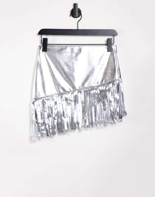 metallic fringe skirt