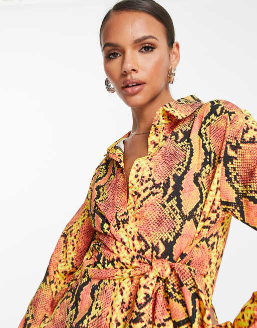 Slangenprint jurk discount