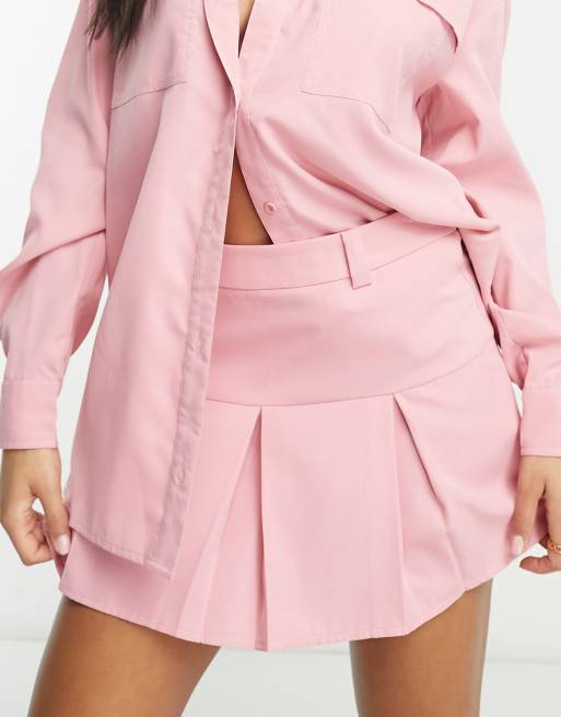 I Saw It First - Minigonna a pieghe rosa in coordinato