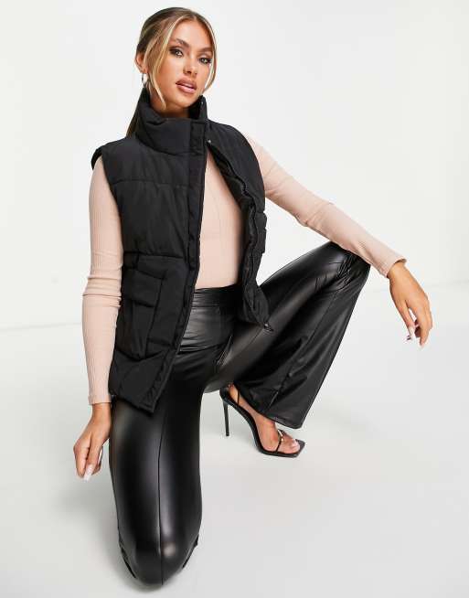 I Saw It First - Mouwloze gewatteerde bodywarmer in zwart