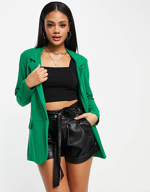 I Saw It First oversized blazer co ord in emerald green | ASOS