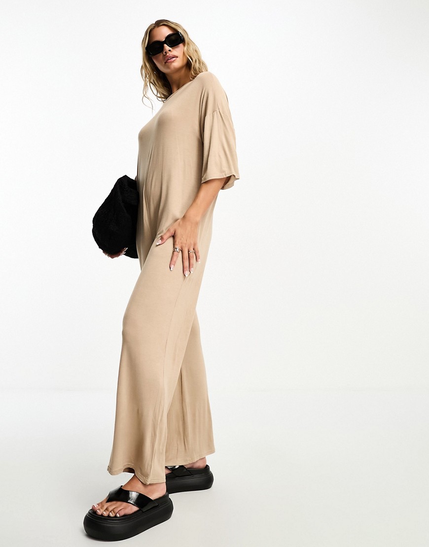 I Saw It First oversized jumpsuit in mocha-Brown