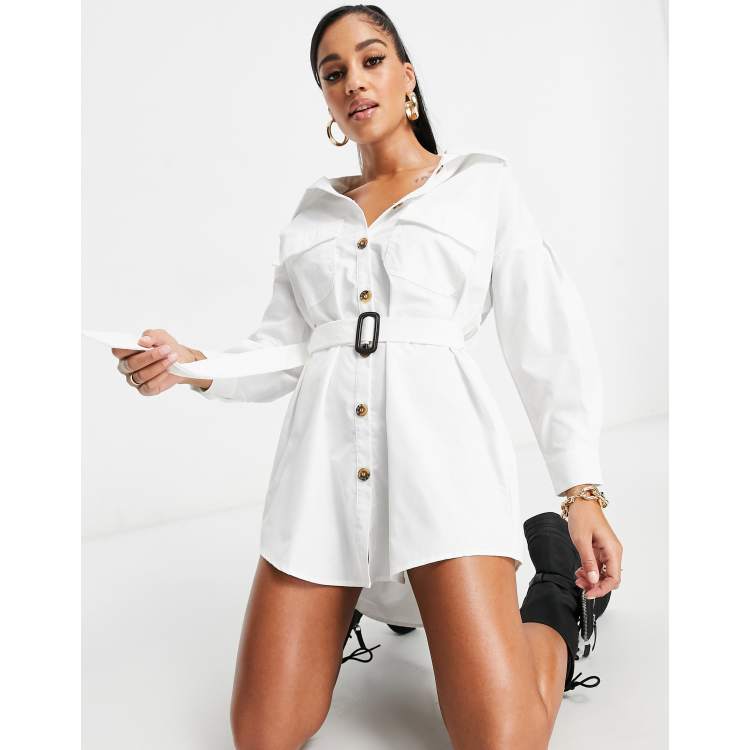 Belted oversized 2025 shirt dress