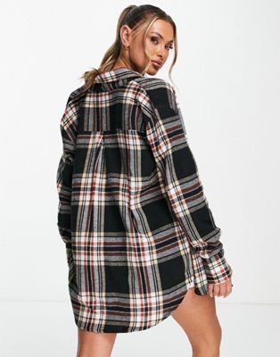 I Saw It First oversized shirt in black and red check