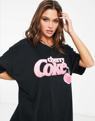 black slogan t shirt dress