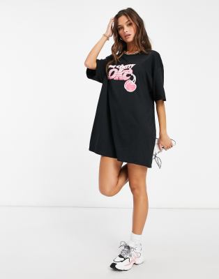 black slogan t shirt dress