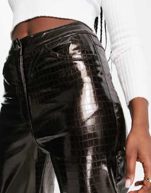 Pantalon best sale vinyle marron