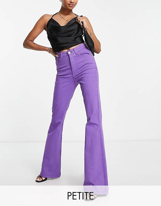 I Saw It First Petite fitted flared jeans in purple