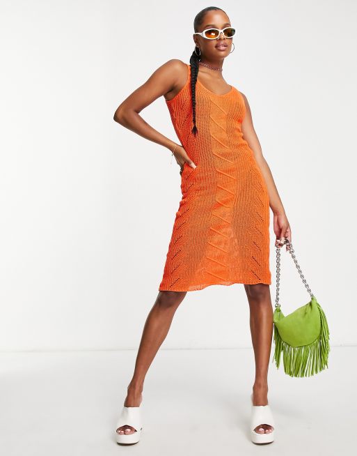 I Saw It First Petite – Midi-Strickkleid in Orange, 2 von 4