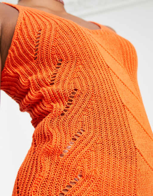 I Saw It First Petite – Midi-Strickkleid in Orange, 4 von 4